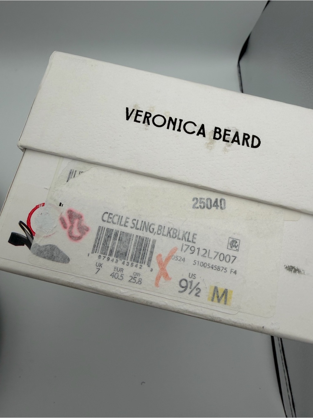 NEW Veronica Beard Cecile Leather Cap-Toe Slingback block heel 9.5M Black - Picture 9 of 9